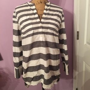 White and Grey Striped Tunic